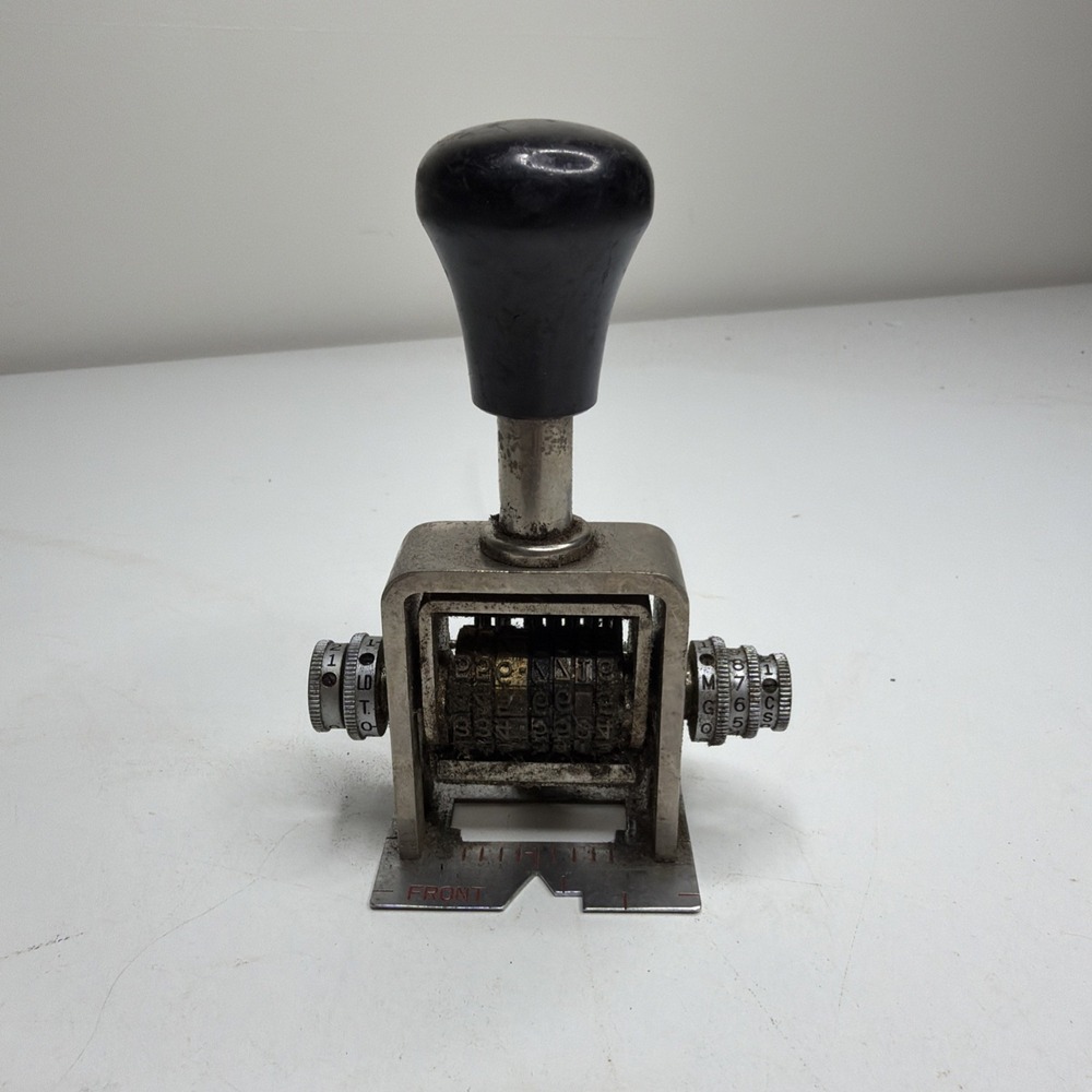 HOMS Model 187S Numbering Machine Patent 3064565 Adjustable Wheels Working